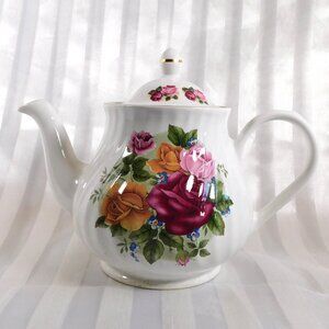 Arthur Wood and Son Teapot with Roses from England # 26022